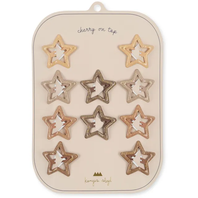 Konges Slojd Star glitter mollette capelli 10 pezzi