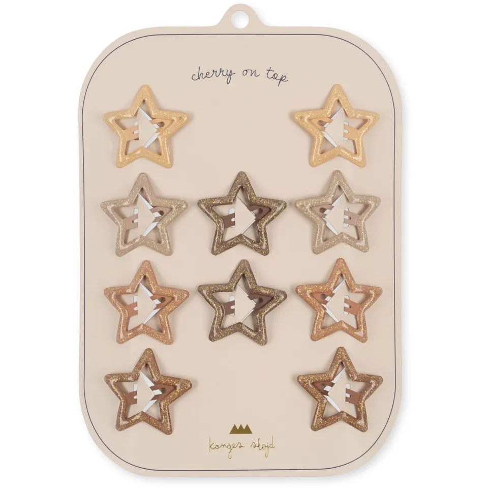 Konges Slojd Star glitter mollette capelli 10 pezzi