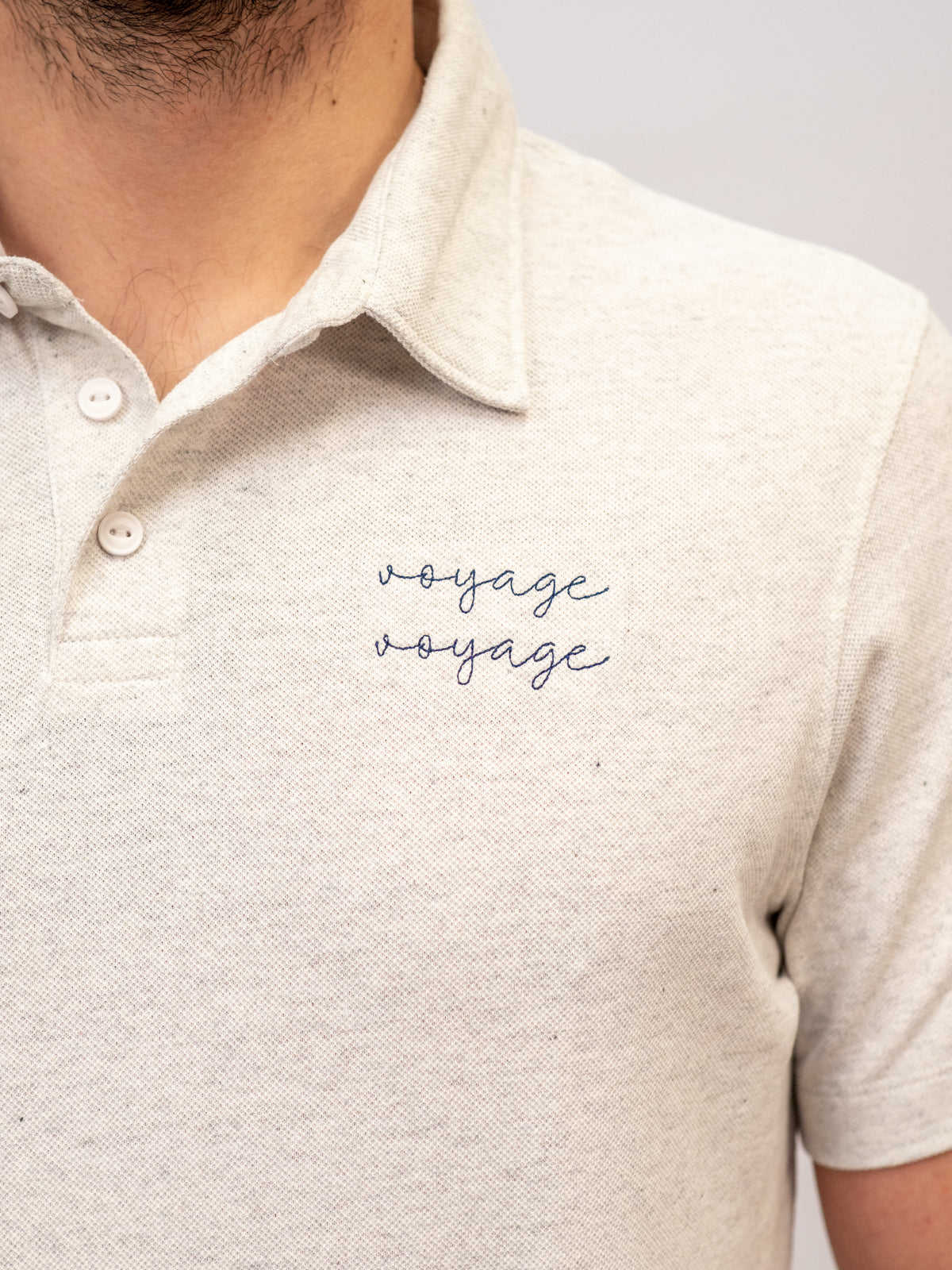 Ella and Rapha Voyage Voyage polo grigio chiaro cotone