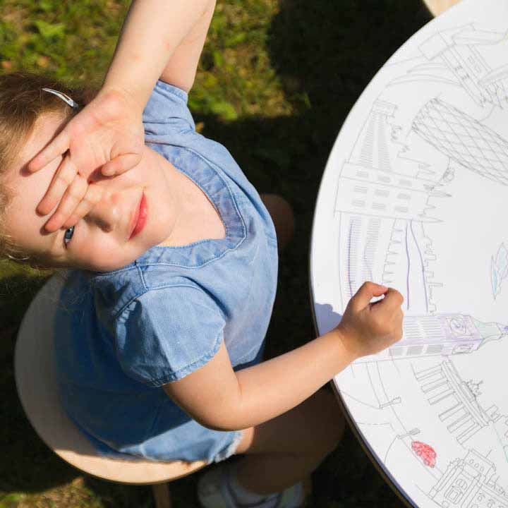 Drawin Table Tavolo Multifunzionale 3 in 1 con 2 Sgabelli