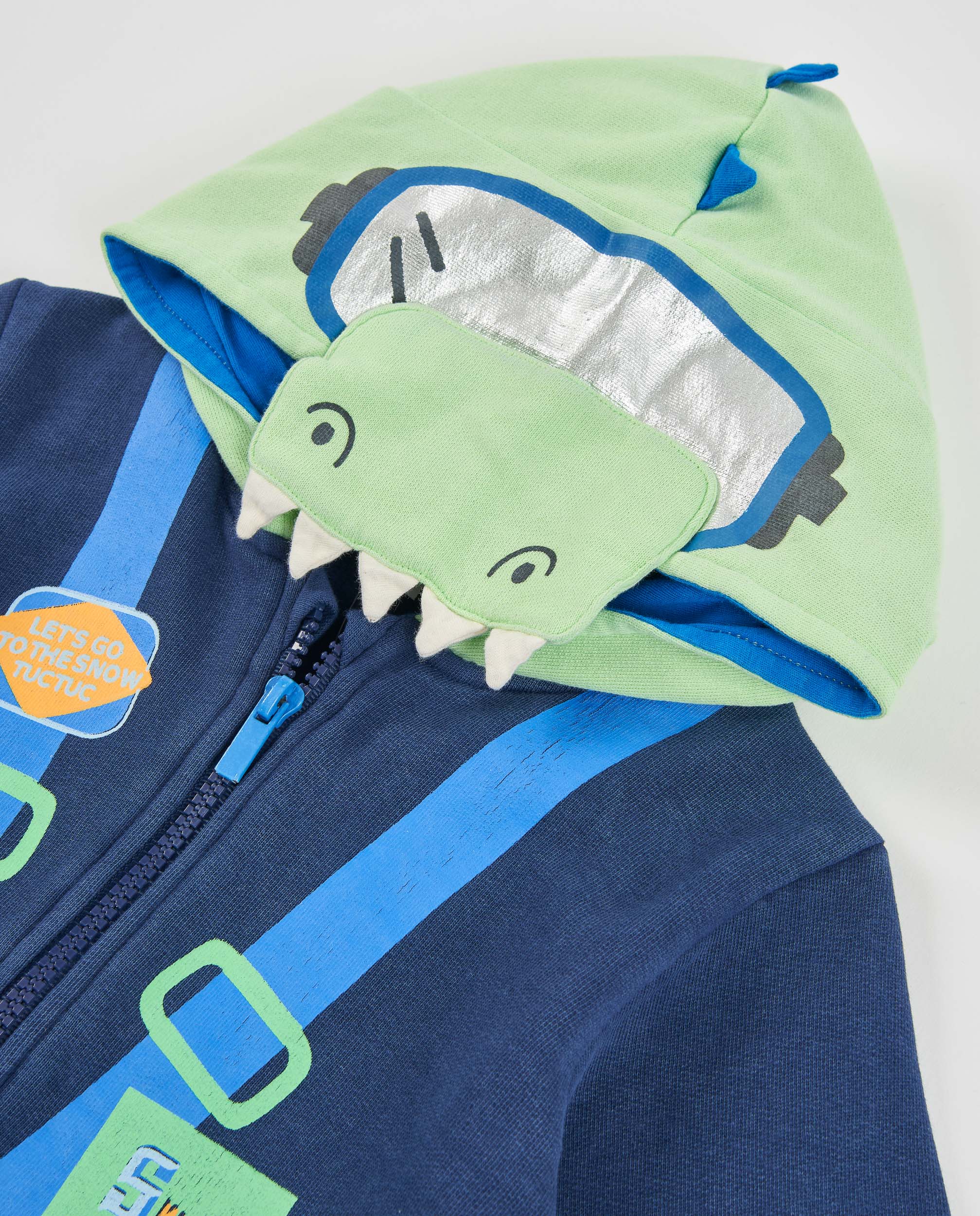 Tuc Tuc felpa bambino blu coccodrillo cappuccio