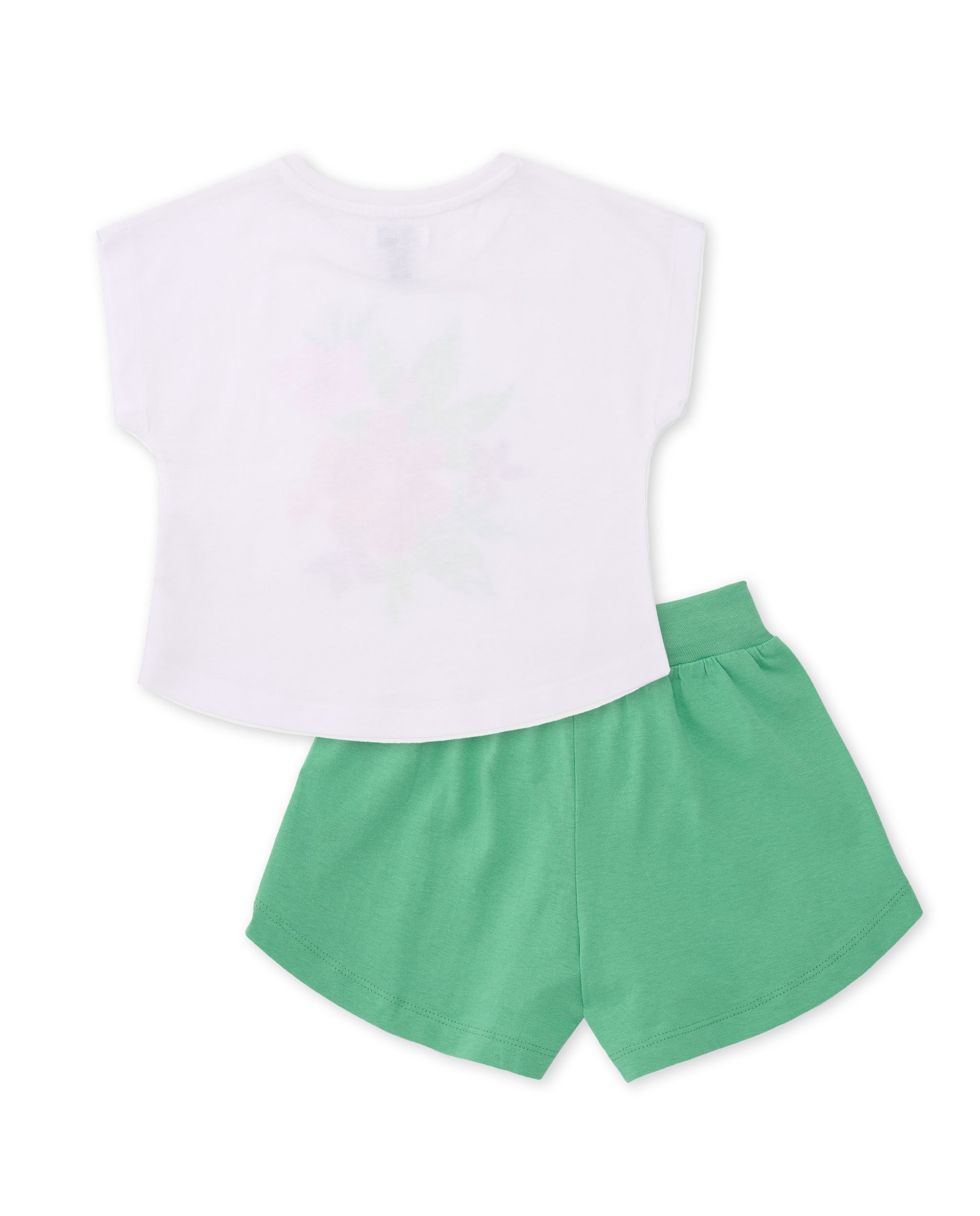 Tuc Tuc completo bambina floreale bianco verde