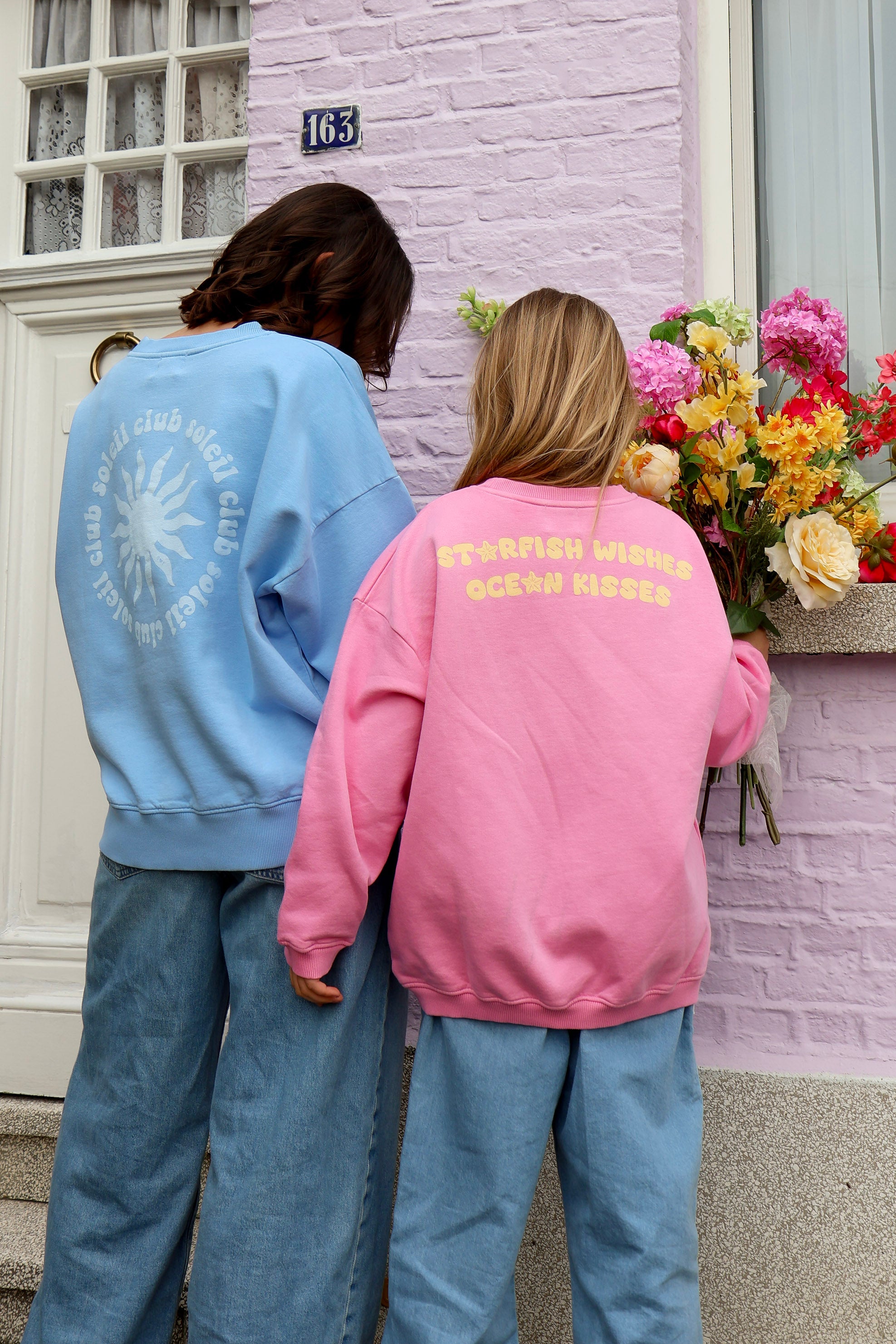 Ella and Rapha little STARFISH sweatshirt felpa rosa oversize