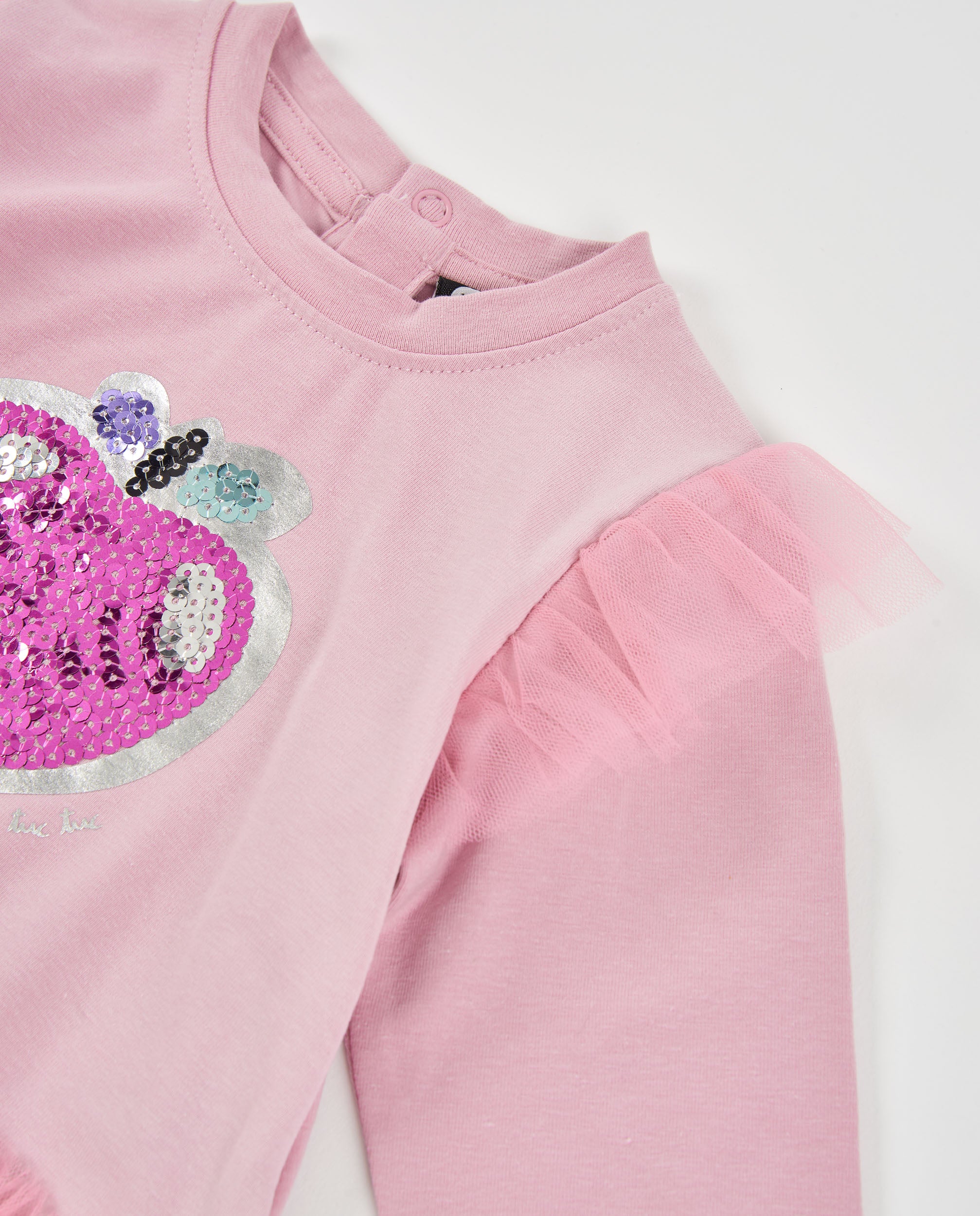 Tuc Tuc maglietta bambina rosa paillettes volant
