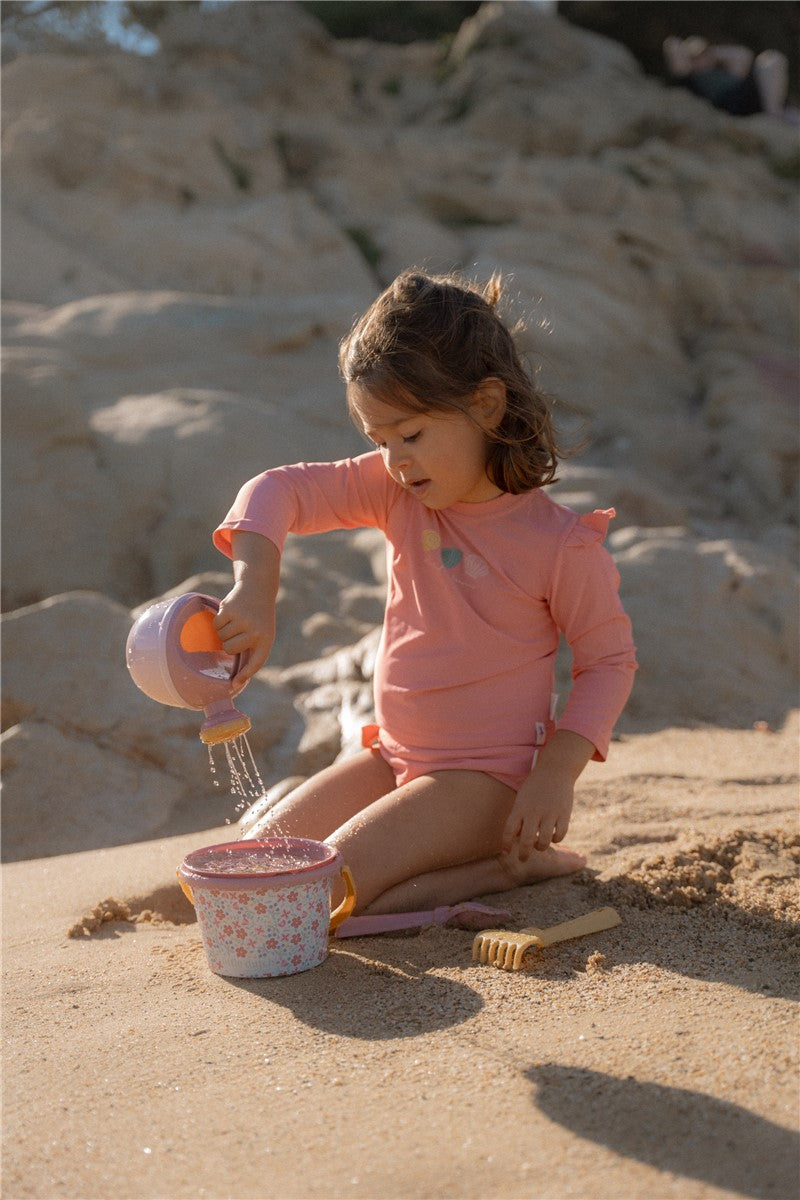 Little Dutch set giochi spiaggia rosa fiori 5 pezzi secchiello