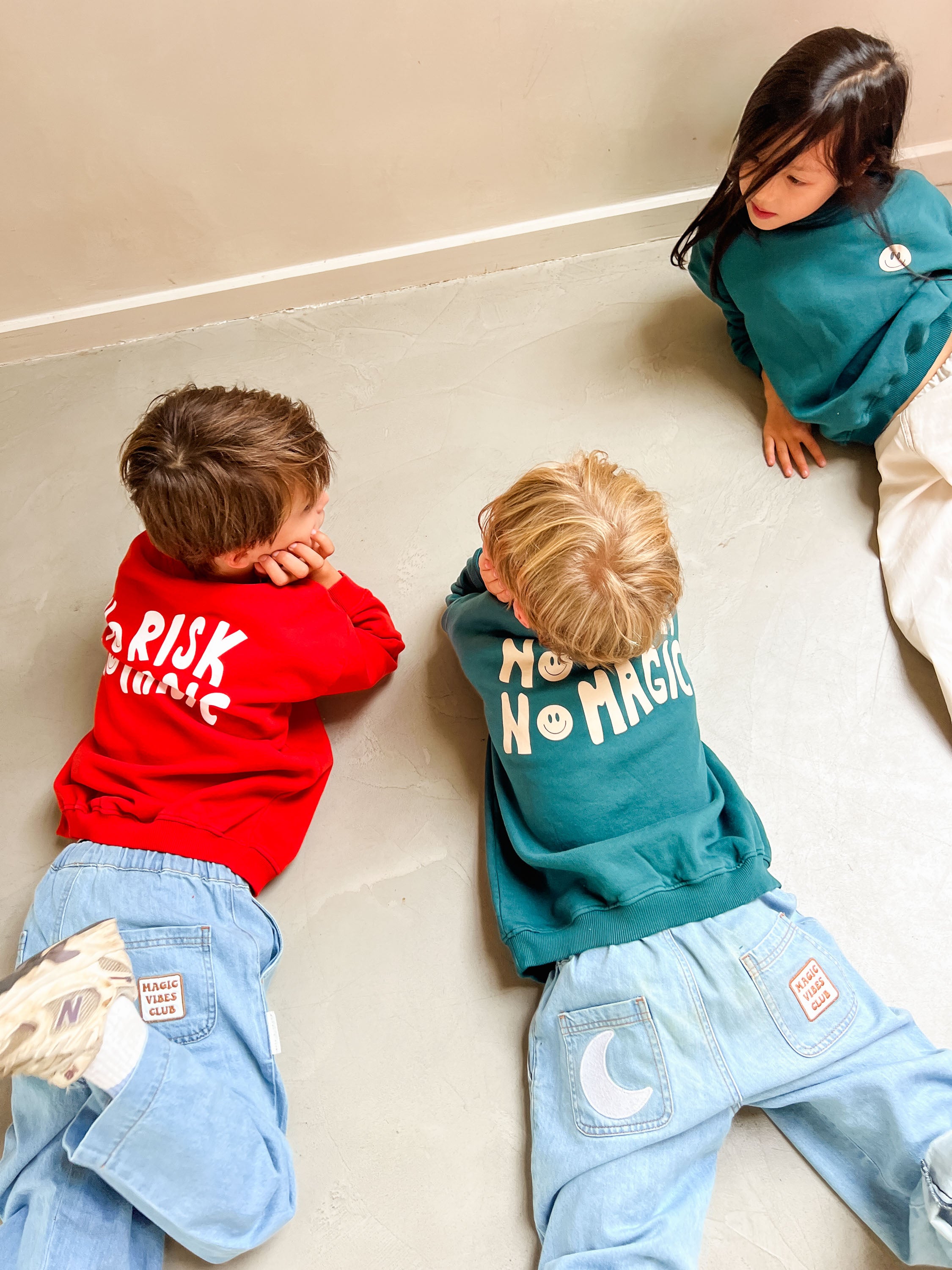 Ella and Rapha No Risk No Magic felpa blu petrolio 1-2 anni
