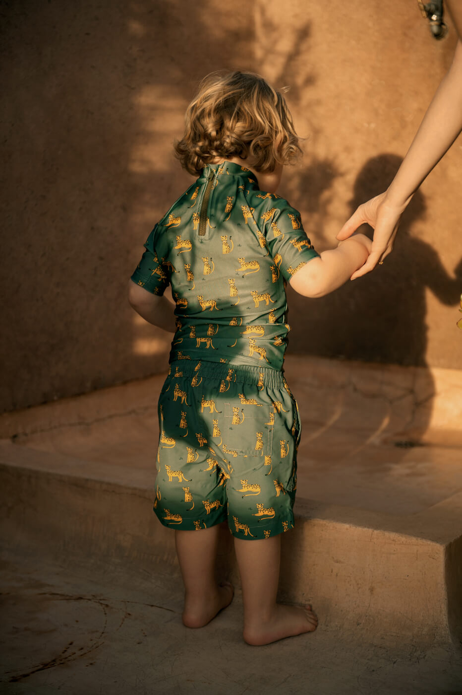 Ella and Rapha Leopard top UV bambino verde mare UPF 50+