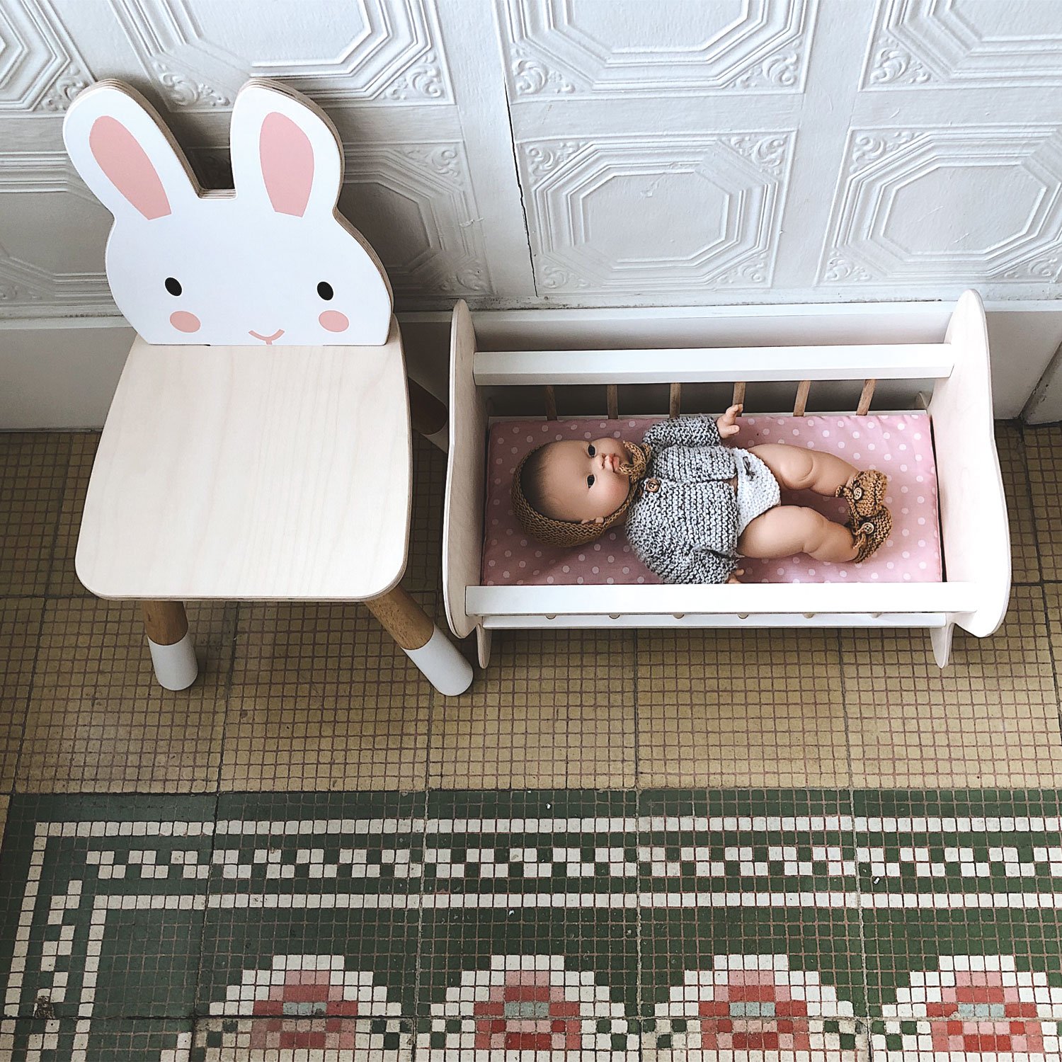 Tender Leaf Forest sedia bambini legno coniglio