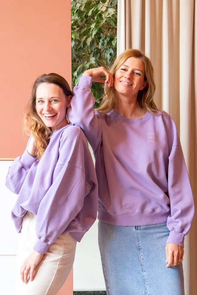 Ella and Rapha Mama felpa lilla loose fit cotone