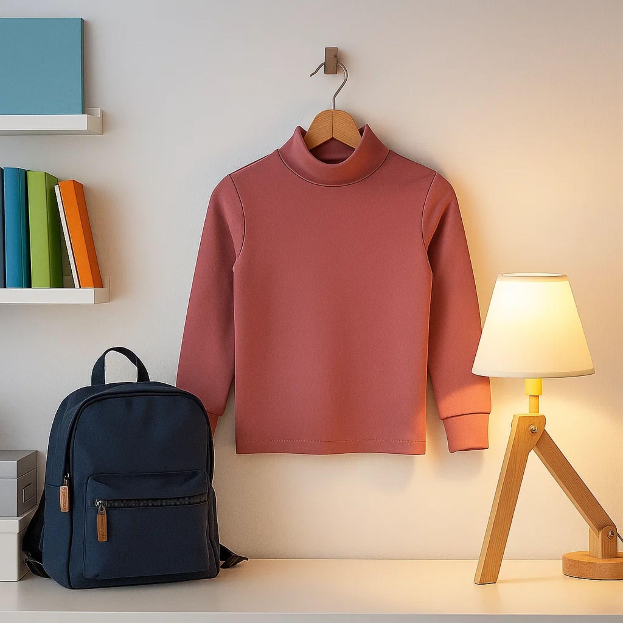 Babidu Punt Nou Maglia Intima Collo Alto Bambino Felpata