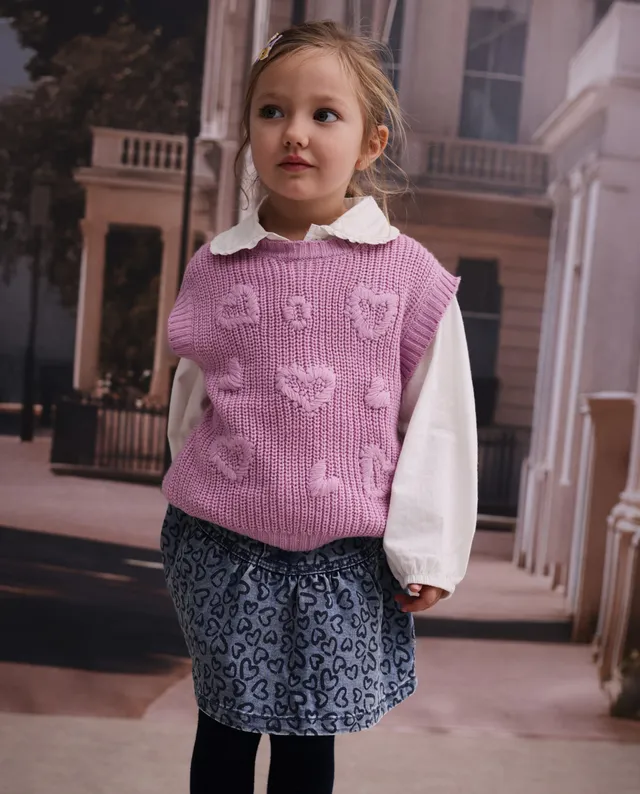 Tuc tuc gonna denim bambina cuori blu denim