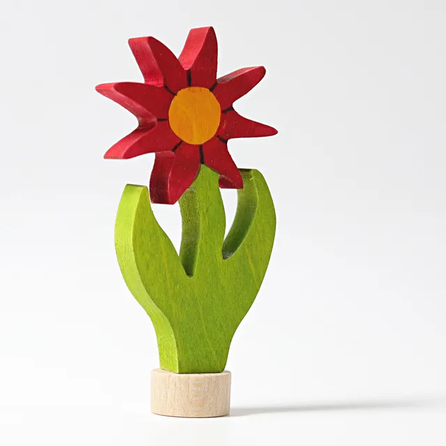 Grimm's Fiore Rosso Decorazione Legno 7 cm
