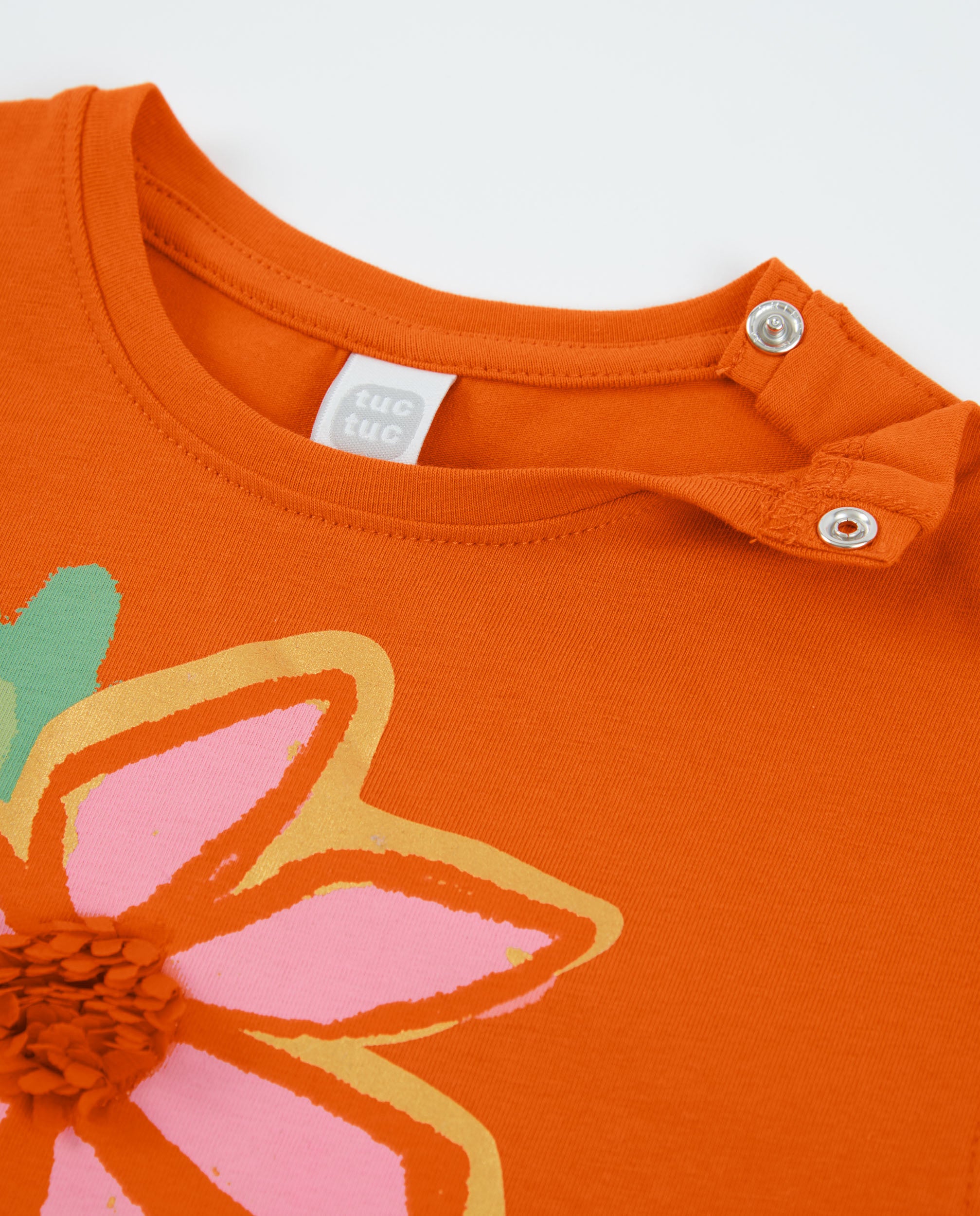 Tuc Tuc vestito bambina arancione con stampa fiori
