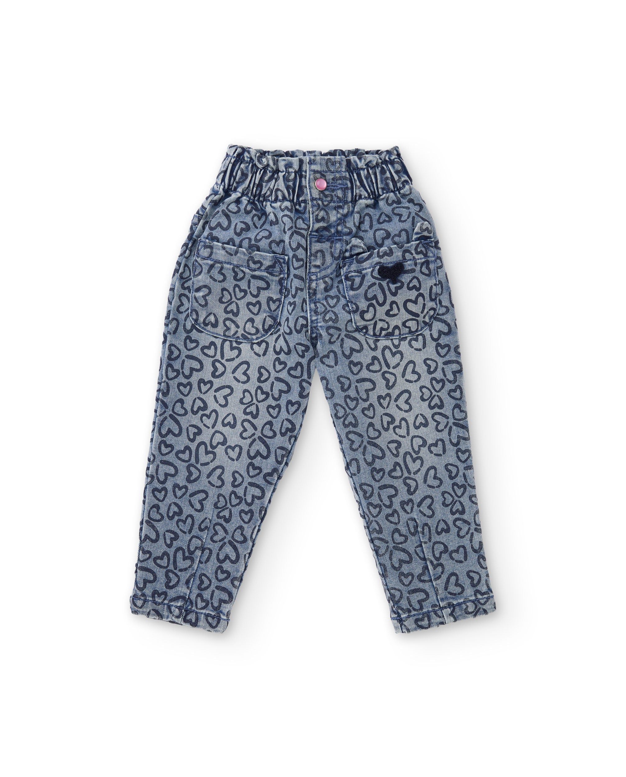 Tuc tuc jeans bambina blu con cuori elastici