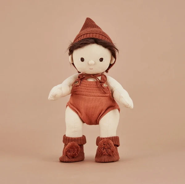 OlliElla Dinkum Dolls Snuggly Knit set Umber vestito bambola
