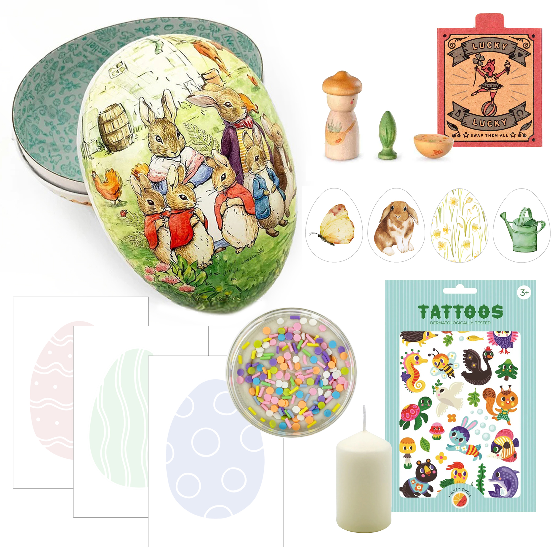 Baboo Beatrix Potter uovo di Pasqua cartone 25 cm