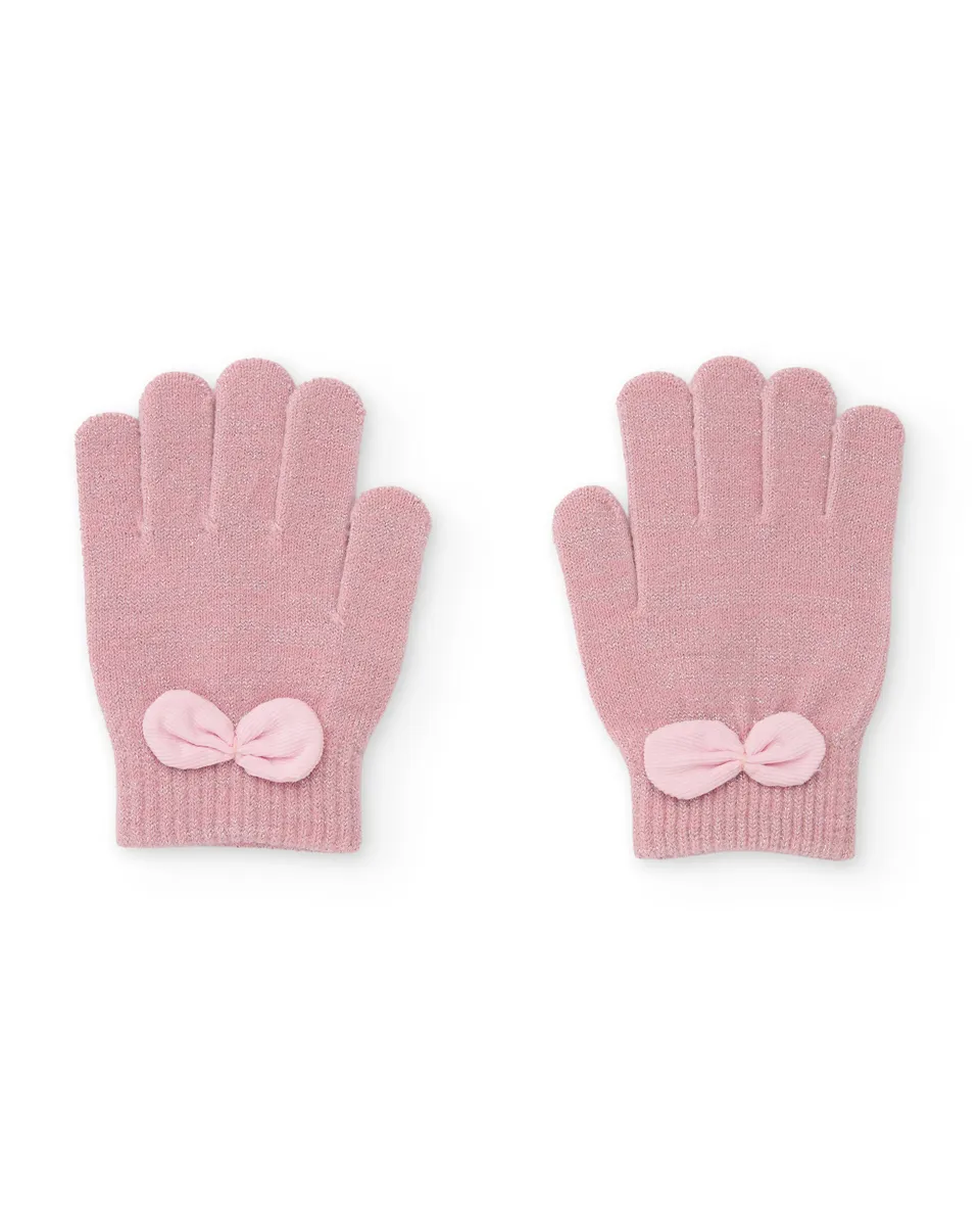 Tuc Tuc NY Fun guanti maglia bambina fiocco rosa