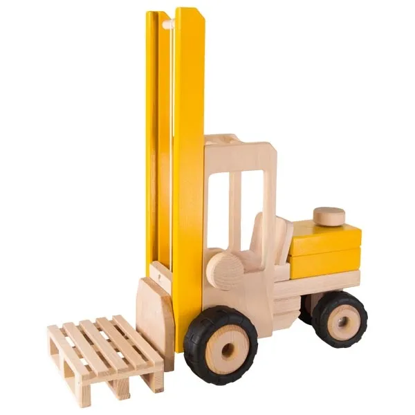Goki carrello elevatore in legno giallo con pallet
