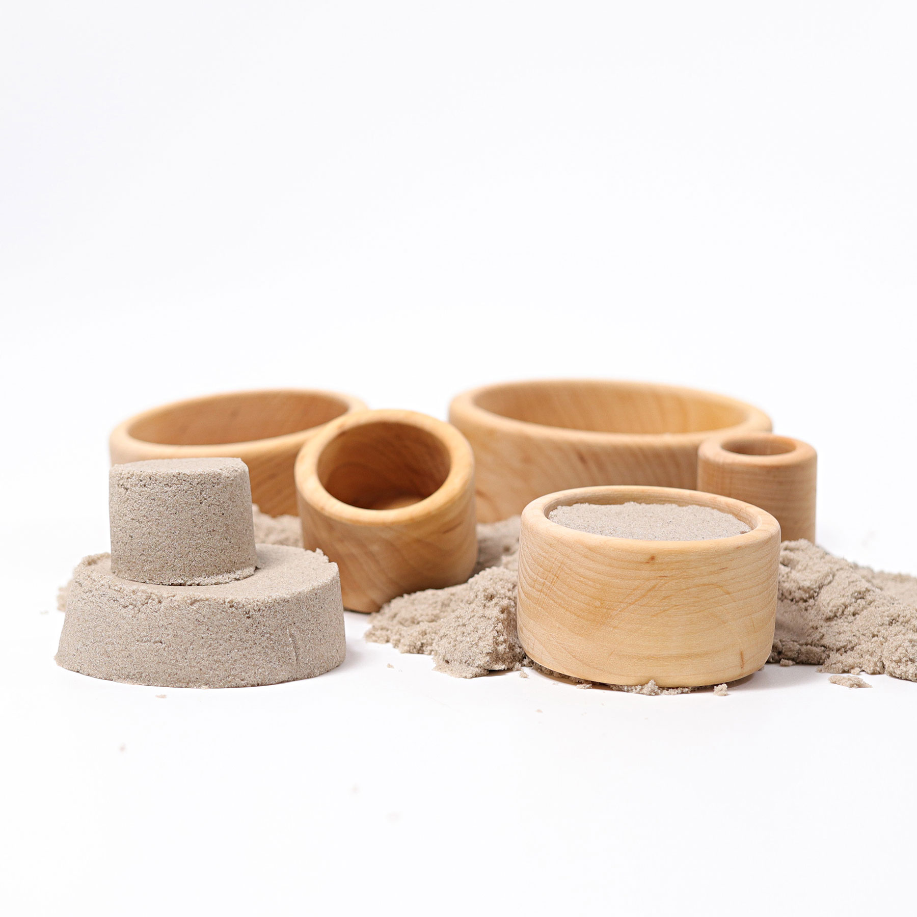 Grimm's Ciotole legno impilabili set 5 pezzi 9 cm