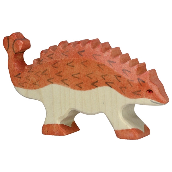 Holztiger Ankylosaurus figura dinosauro legno dipinto a mano