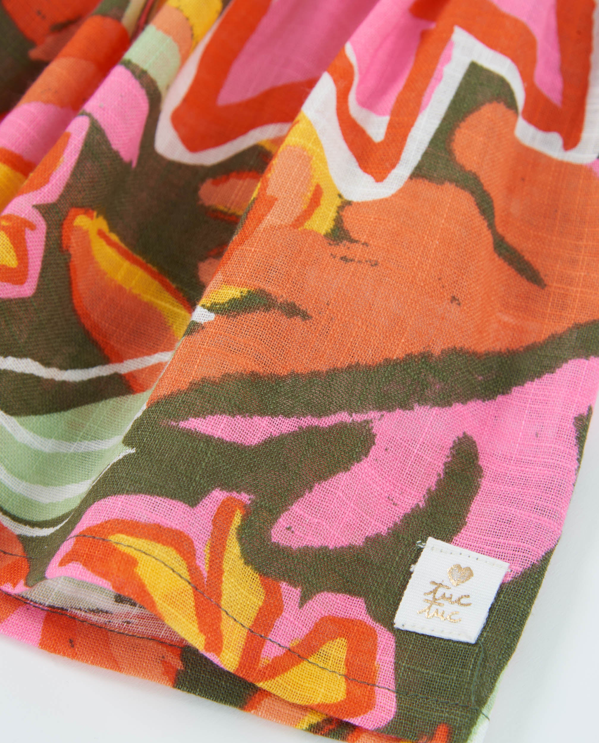 Tuc Tuc vestito bambina arancione fiori smanicato