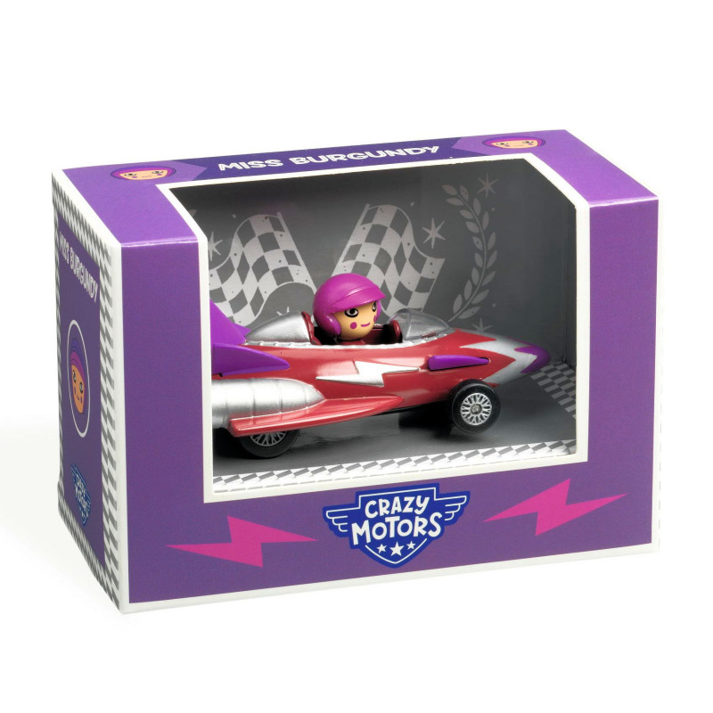 Djeco Crazy Motors Miss Burgundy mini auto in vinile 4 anni