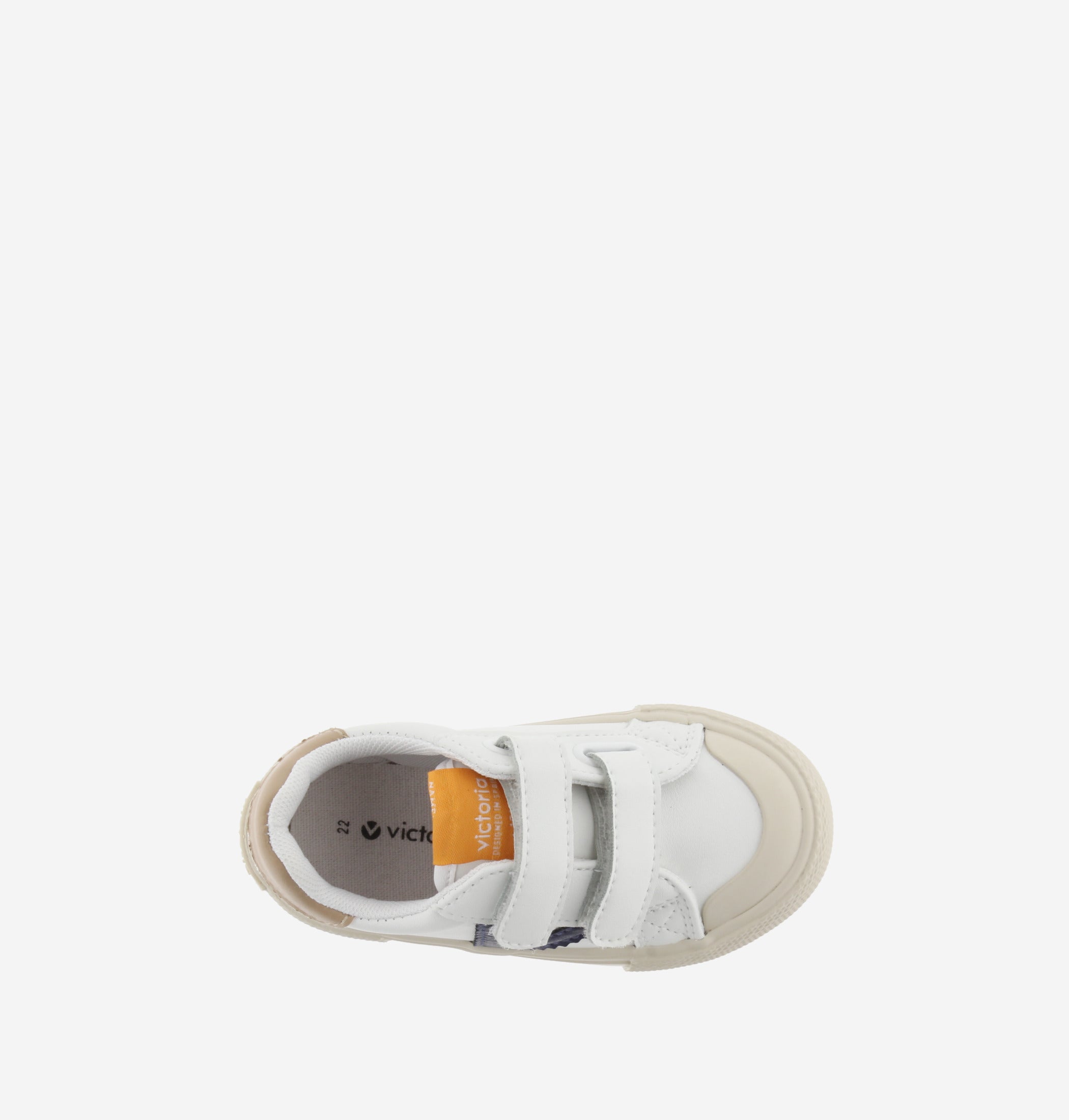 Victoria sneakers bianche V blu marino velcro bimba