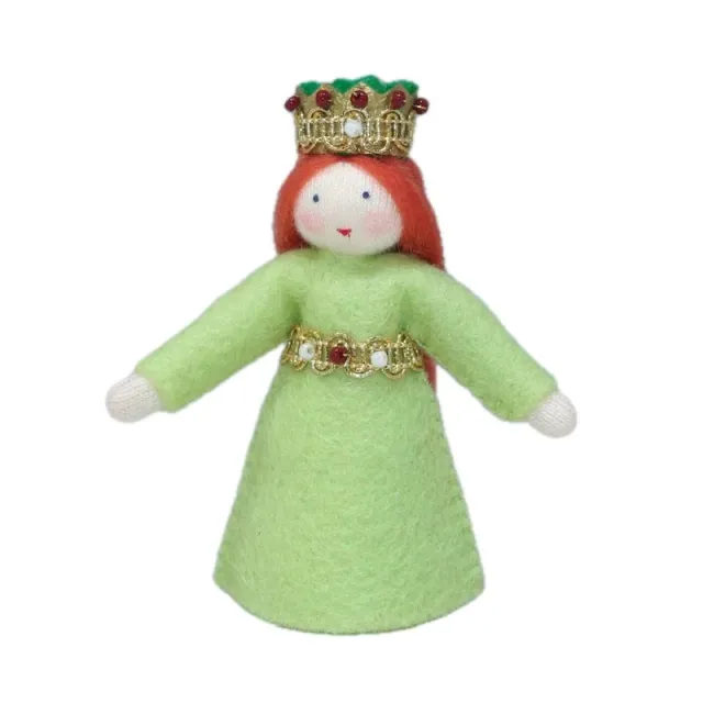 Ambrosius Principessa verde bambolina Waldorf feltro H 7-8 cm