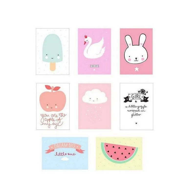 Little Lovely Poster Lightbox Girl poster A4 8 pezzi 90 gr