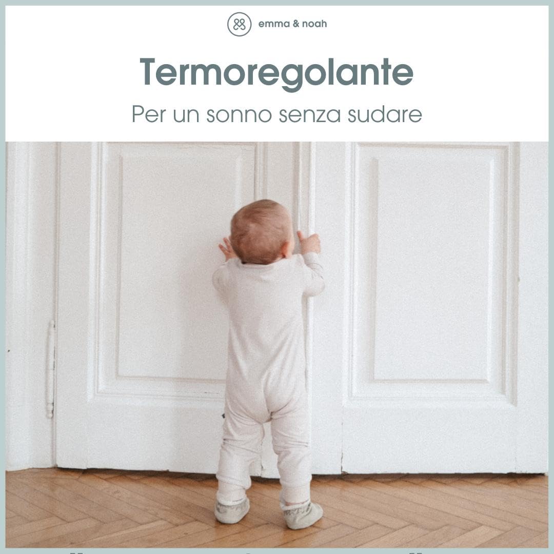 emma & noah pigiama neonato senza piedi grigio costine