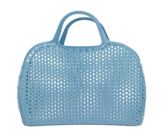 Monnëka Retro Vintage borsa spiaggia bimbo blu rete