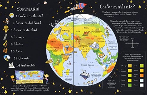 Usborne Atlante Illustrato Libro Bambini con Mappa
