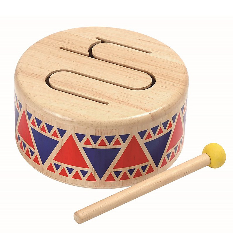 Plan Toys Solid Drum tamburo legno con bacchetta