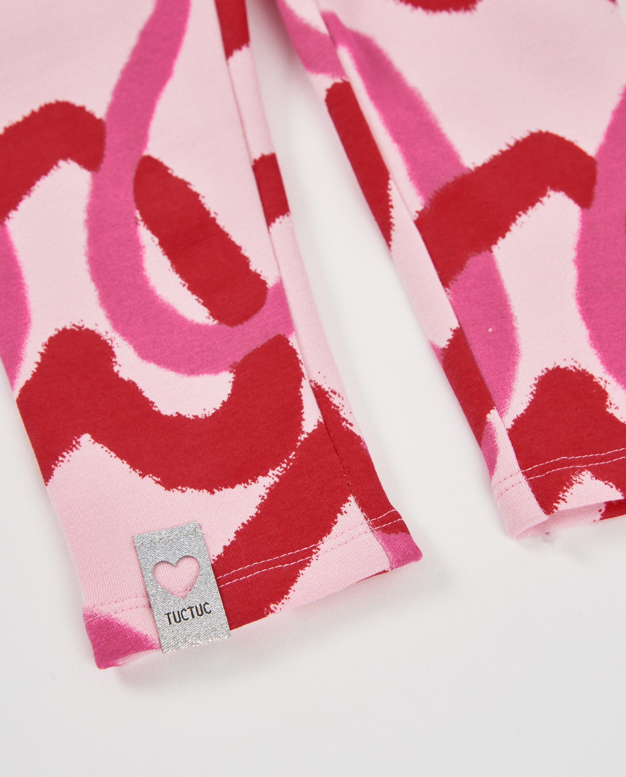 Tuc Tuc leggings bambina rosa stampa cuori felpati