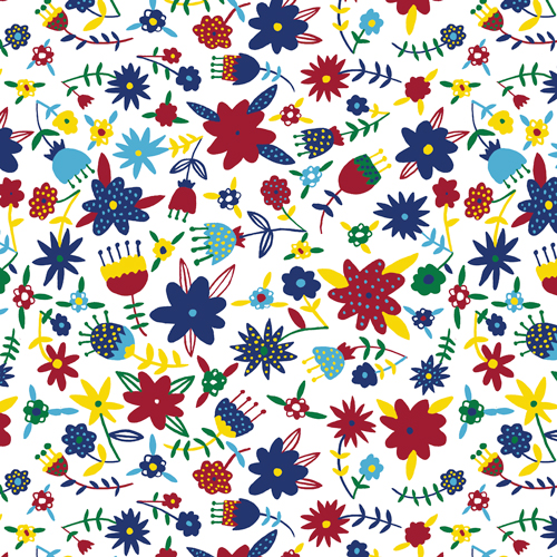 Cloud9 Fabrics Flowers tessuto cotone organico a fiori h 110 cm