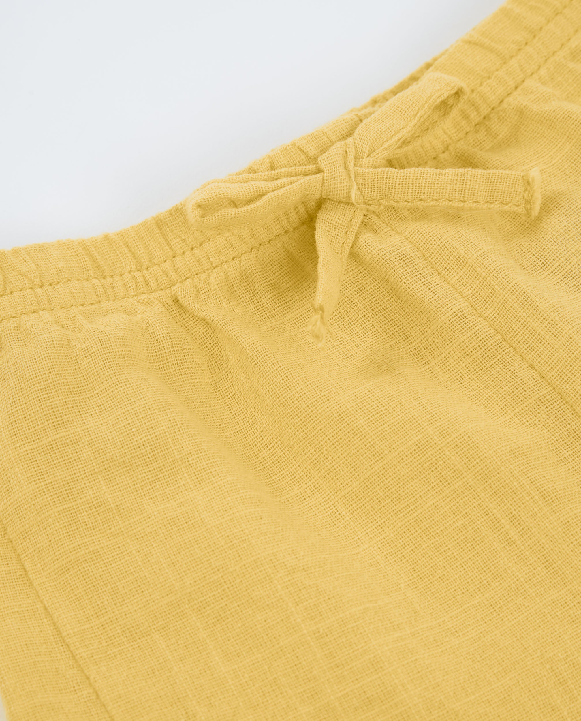 Tuc Tuc shorts bambina gialli con ricamo tessuto