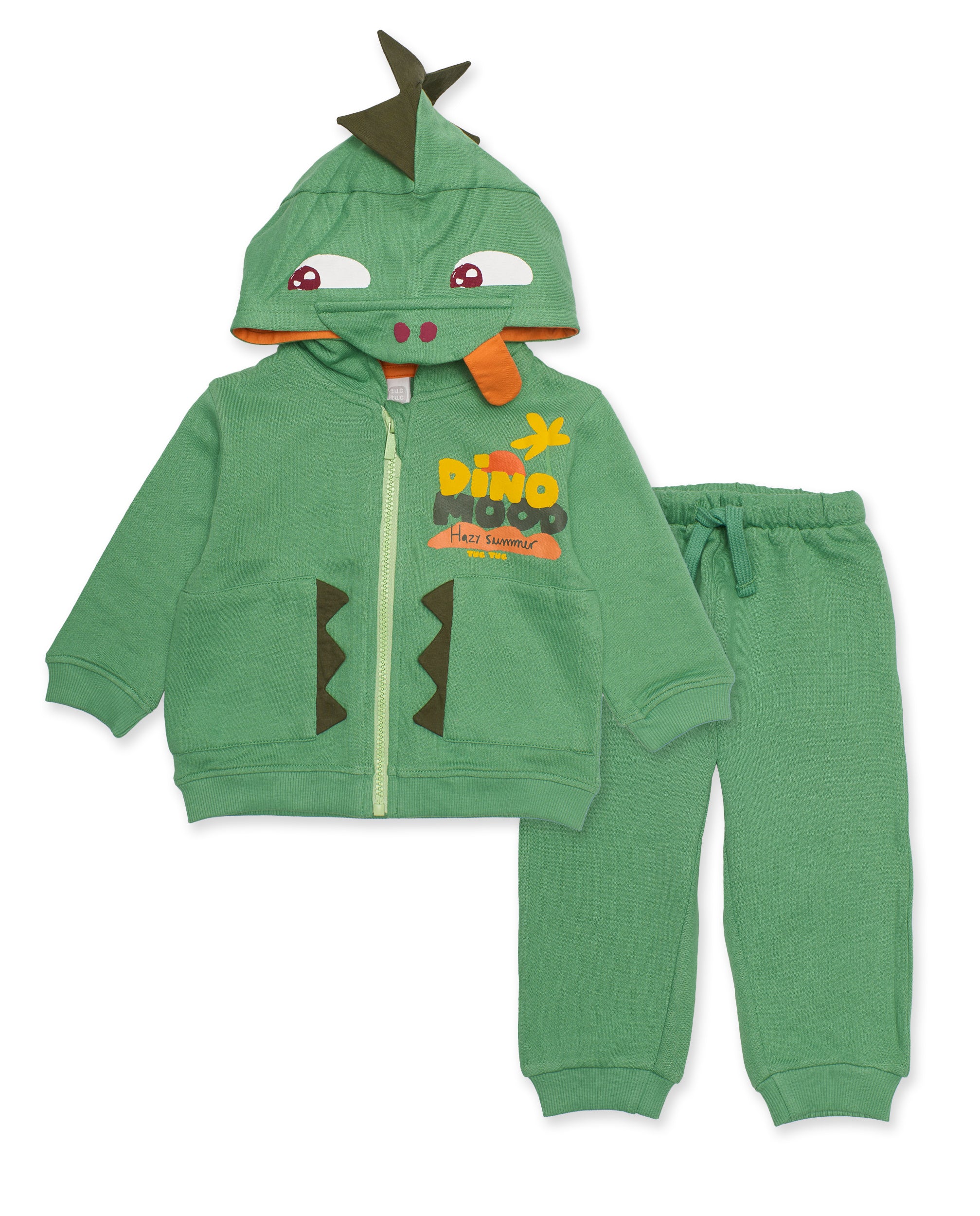 Tuc Tuc tuta bambino dinosauro verde felpa