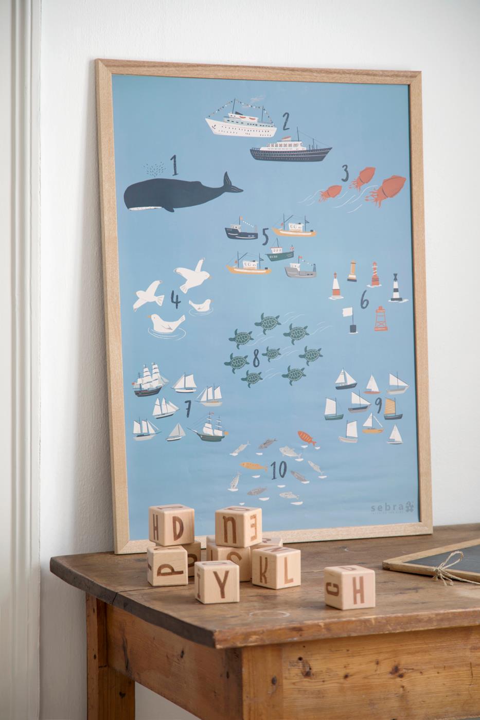 Sebra Seven Seas 1-10 poster cameretta 50x70 cm