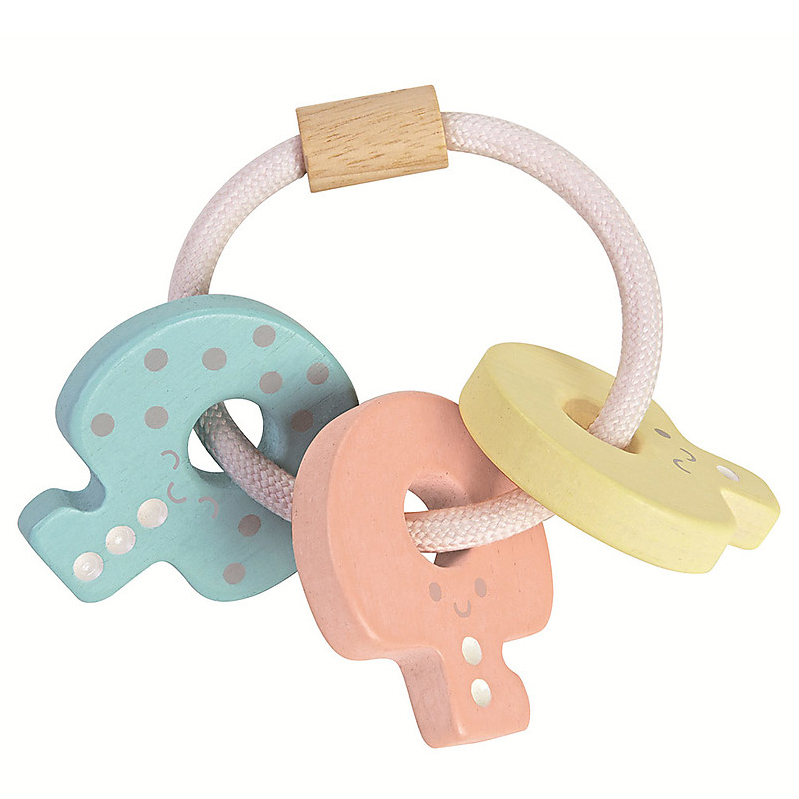 Plan Toys Chiavi Sonaglio pastello in legno