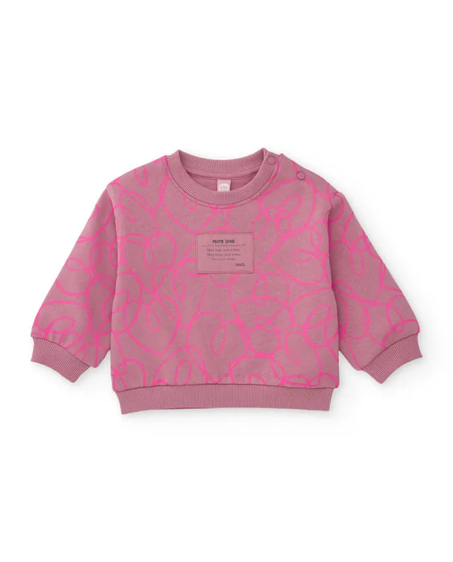 Tuc Tuc felpa bimba rosa pile stampa astratta