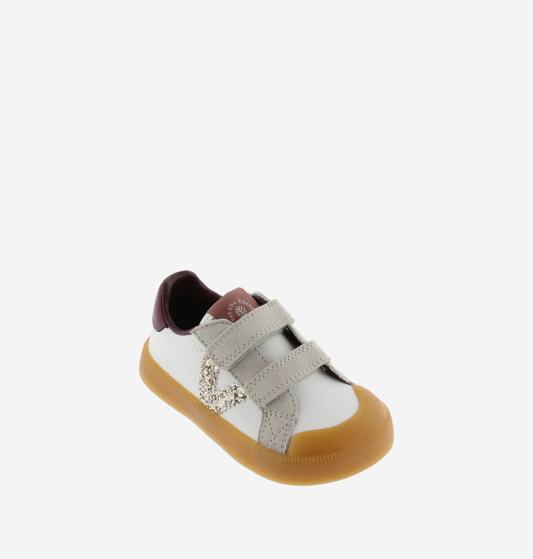 Victoria sneakers barefoot bianche bordeaux glitter