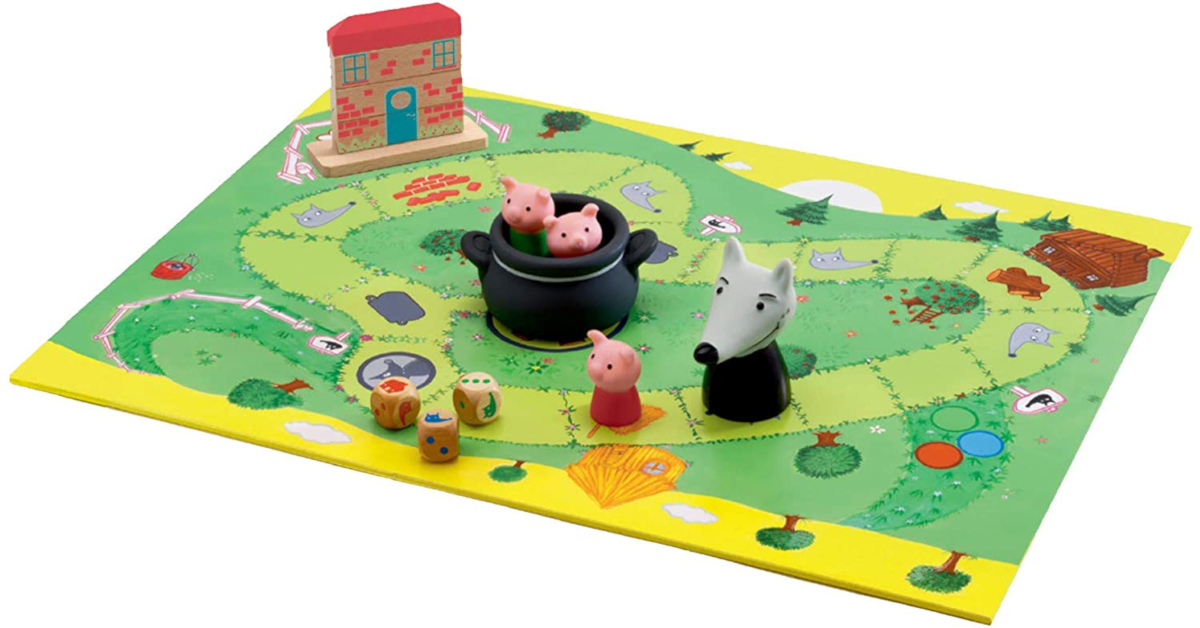Djeco Woolfy gioco da tavolo cooperativo 3 porcellini
