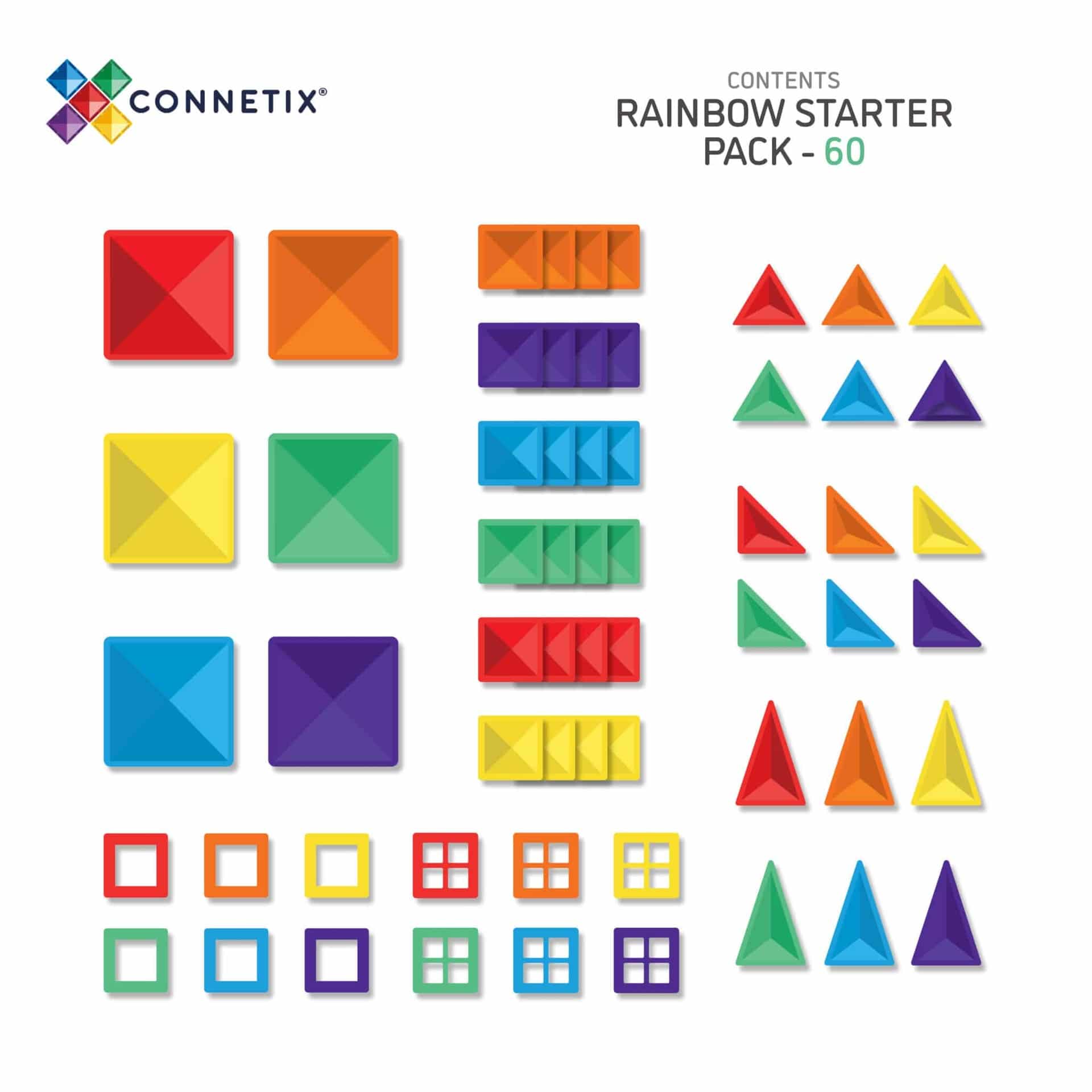 Connetix Tiles Starter Pack costruzioni magnetiche 60 pezzi