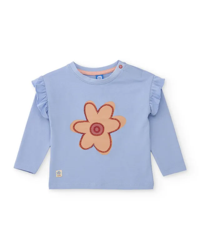 Tuc Tuc maglia bambina azzurra fiori manica lunga