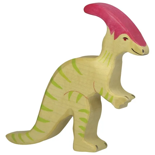 Holztiger Parasaurolophus figura legno dinosauro