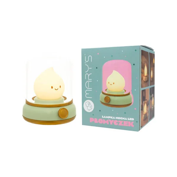 Mary's Flame green lampada notte LED ricaricabile luce calda