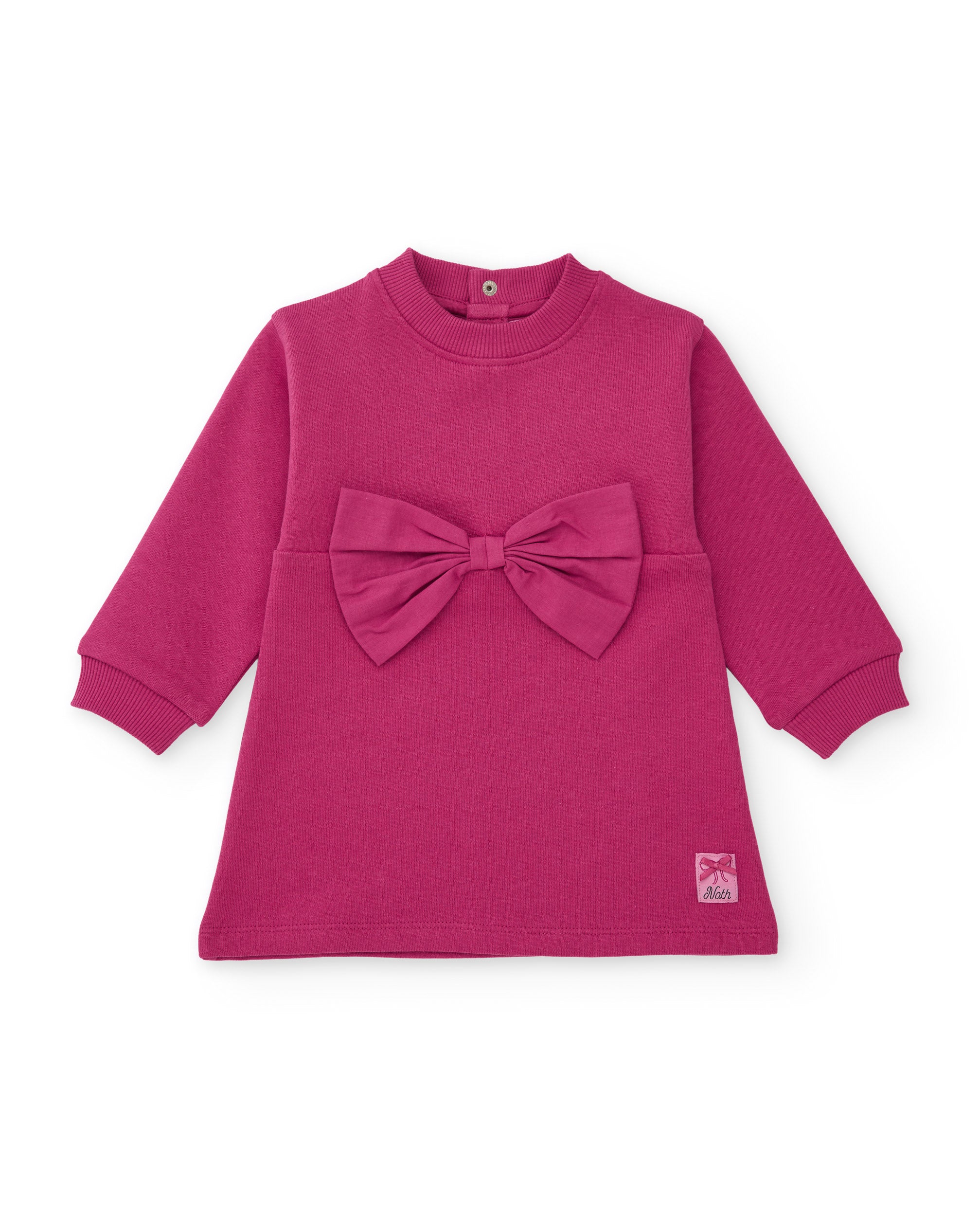 Tuc Tuc vestito bambina felpa fucsia fiocco dritto