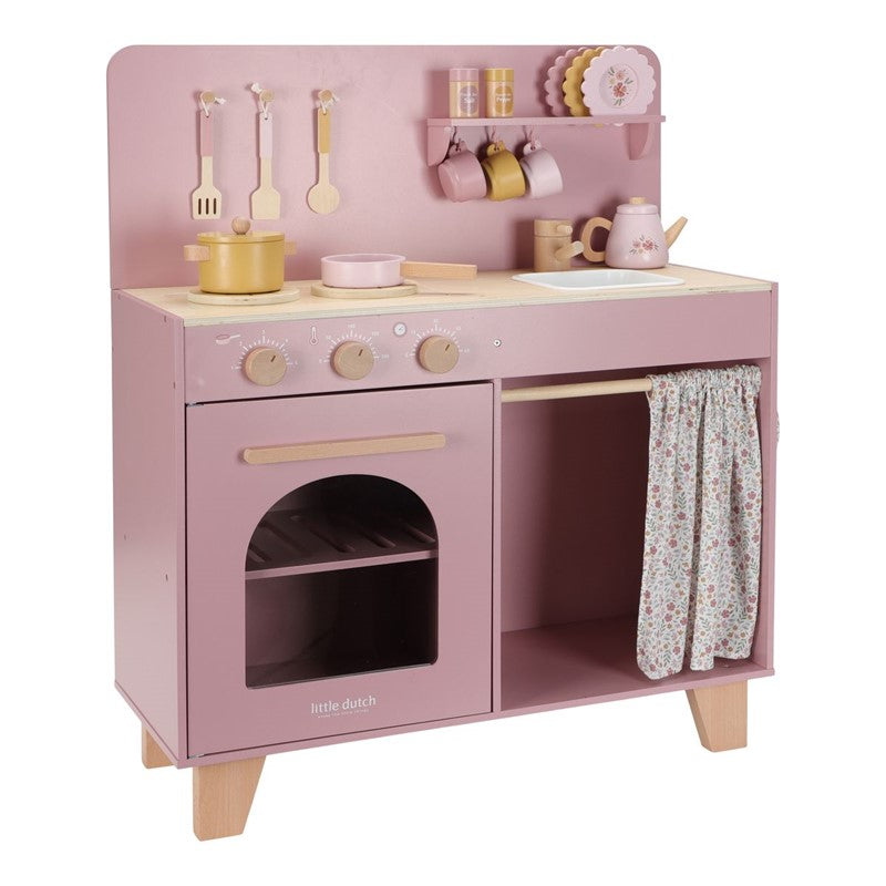 Little Dutch Cucina Rosa in Legno Giocattolo con Accessori