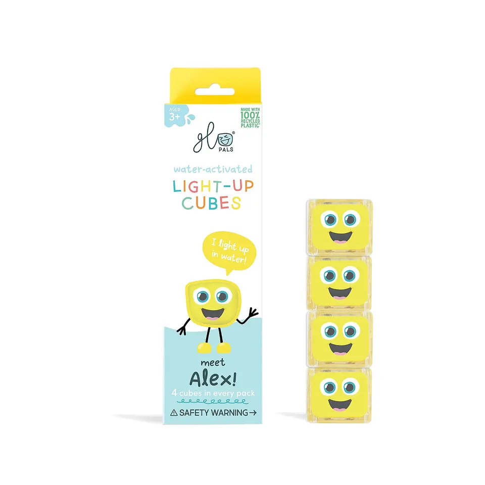 Glo Pals Alex Yellow cubi luminosi bagnetto set 4 pezzi