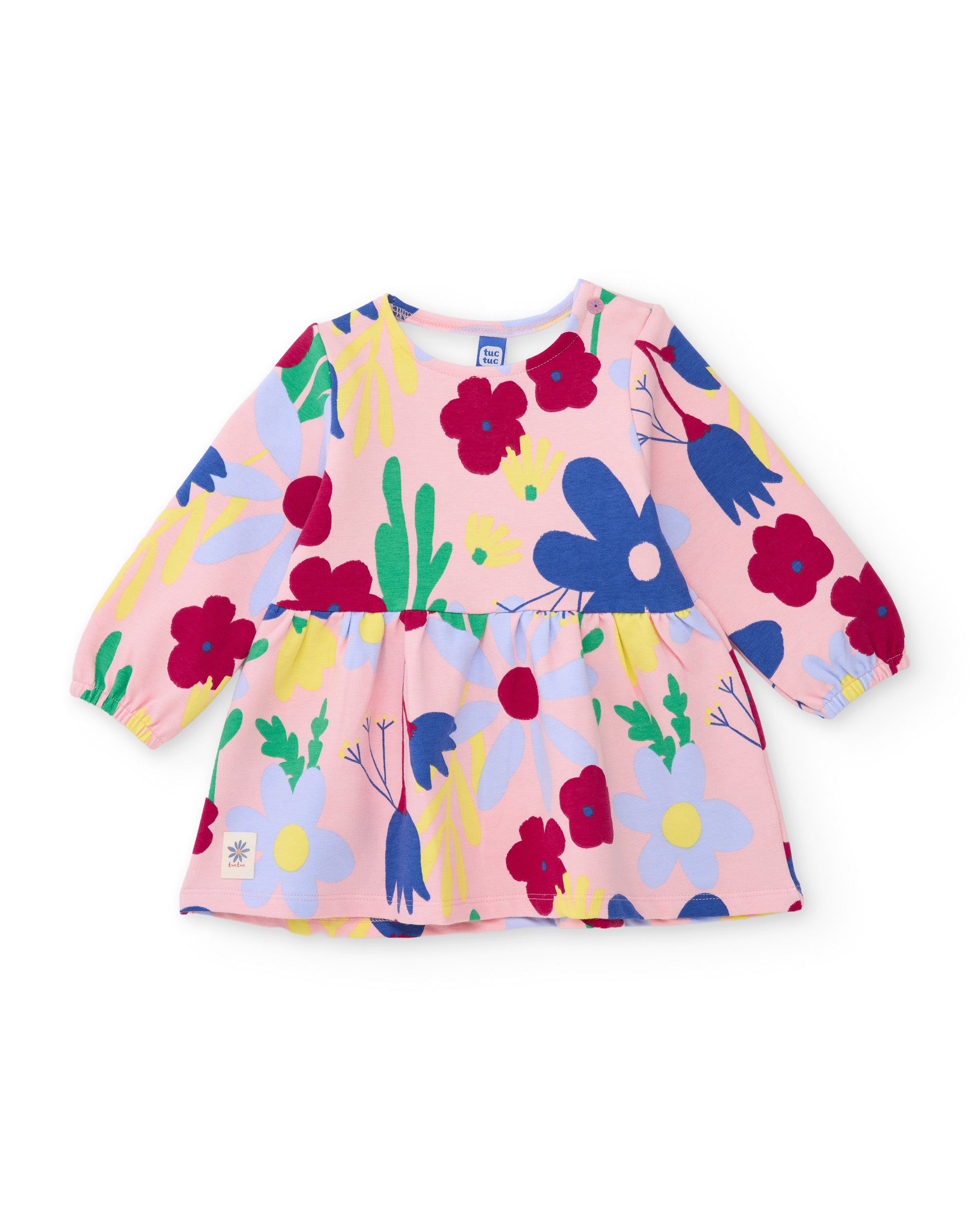 Tuc Tuc Vestito Bambina Rosa Fiori Felpa
